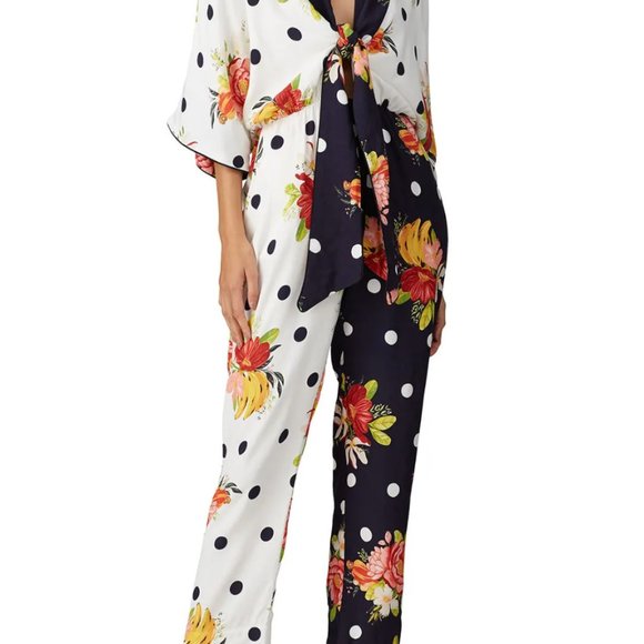 Farm Rio Mixed Nanaju Jumpsuit Floral Polka Dot - Picture 3 of 6